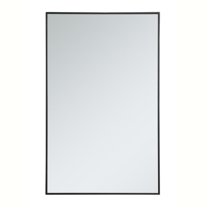 Metal Frame Rectangle Mirror 30 Inch In Black by Elegant Decor