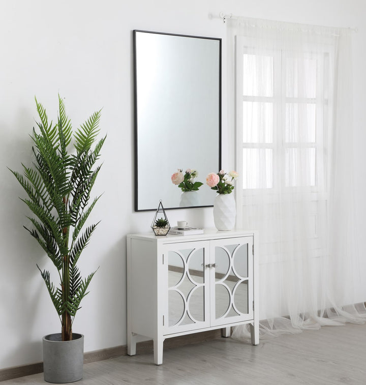 Metal Frame Rectangle Mirror 30 Inch In Black