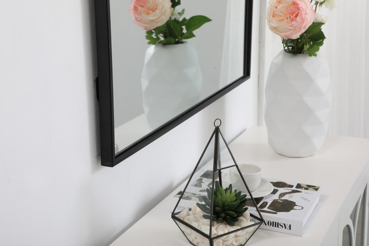 Metal Frame Rectangle Mirror 30 Inch In Black