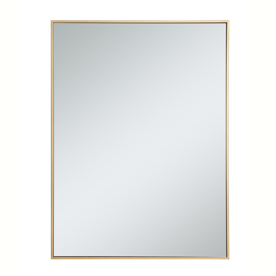 Metal Frame Rectangle Mirror 30 Inch In Brass by Elegant Decor
