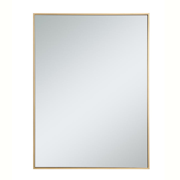 Metal Frame Rectangle Mirror 30 Inch In Brass by Elegant Decor
