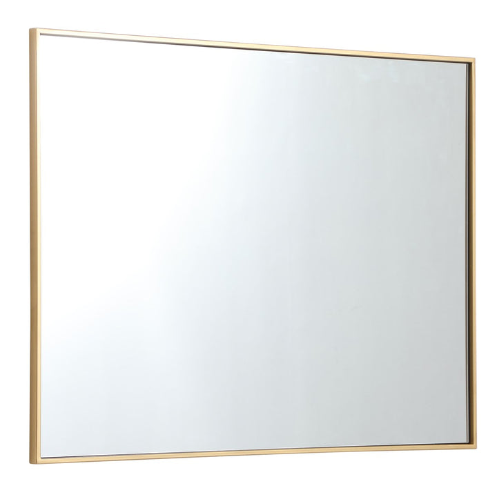 Metal Frame Rectangle Mirror 30 Inch In Brass