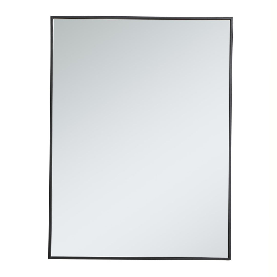 Metal Frame Rectangle Mirror 30 Inch In Black by Elegant Decor