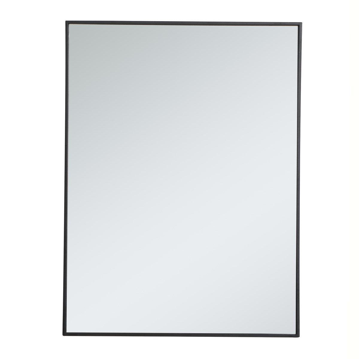 Metal Frame Rectangle Mirror 30 Inch In Black by Elegant Decor
