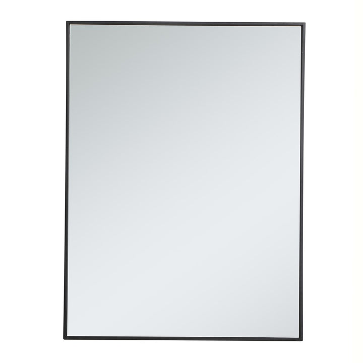 Metal Frame Rectangle Mirror 30 Inch In Black by Elegant Decor