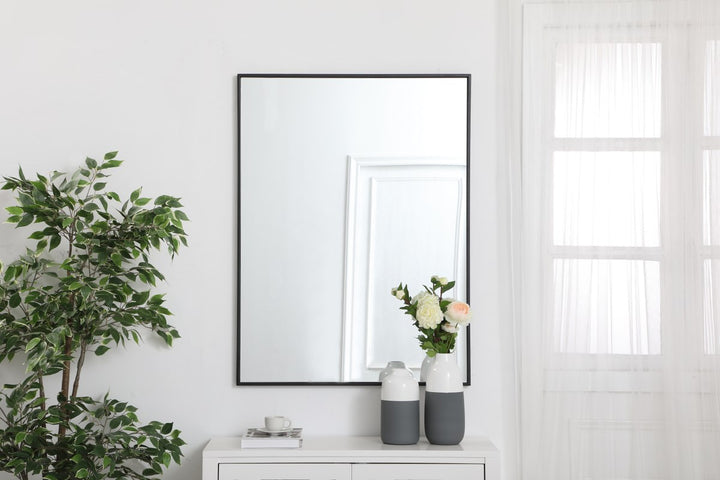 Metal Frame Rectangle Mirror 30 Inch In Black