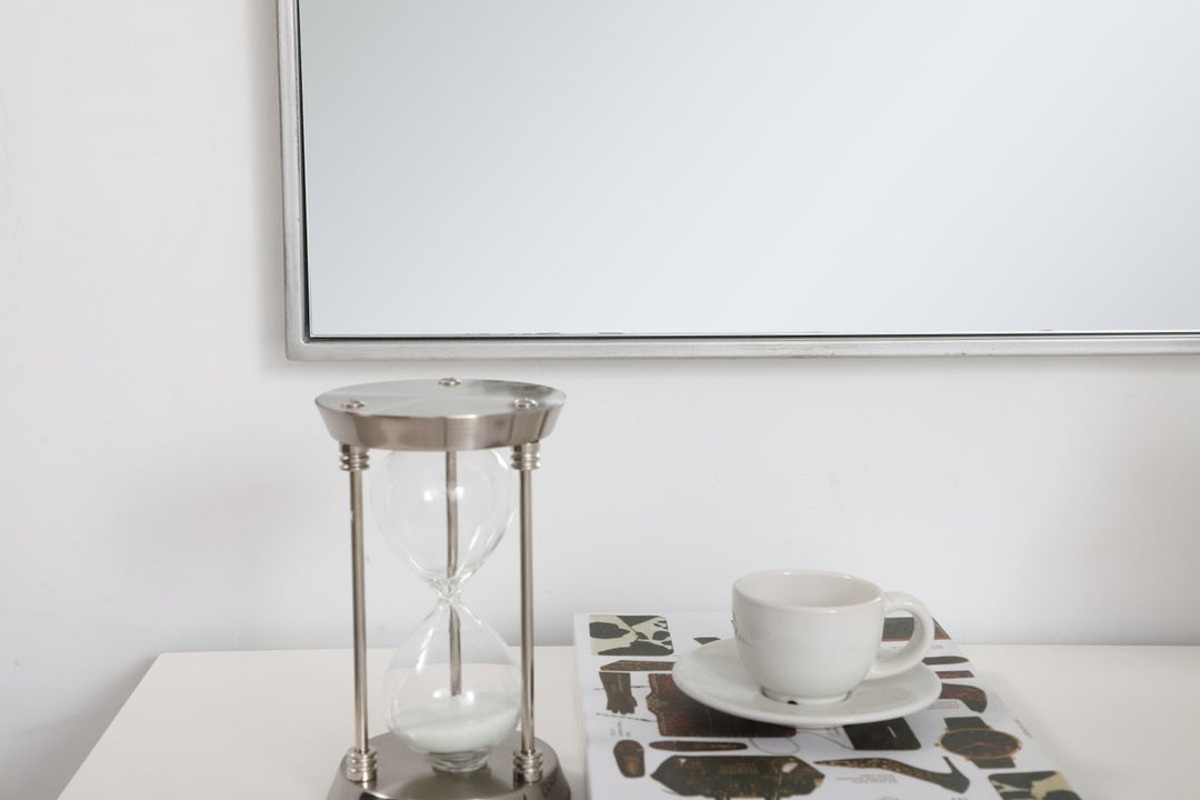 Metal Frame Rectangle Mirror 30 Inch In Silver