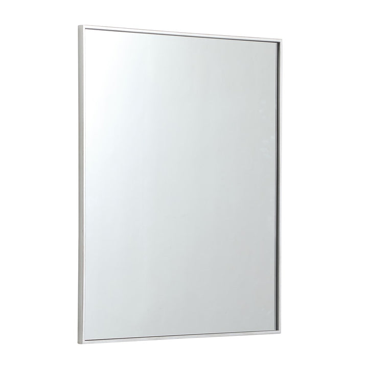 Metal Frame Rectangle Mirror 30 Inch In Silver