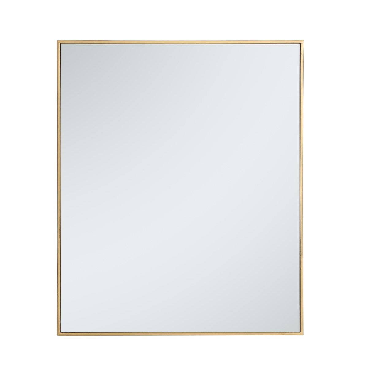 Metal Frame Rectangle Mirror 30 Inch In Brass by Elegant Decor