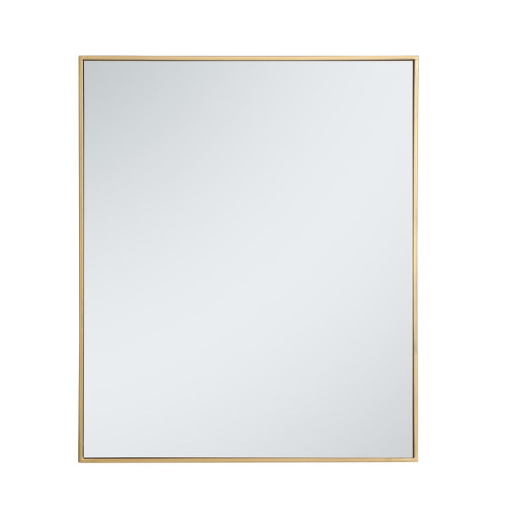 Metal Frame Rectangle Mirror 30 Inch In Brass by Elegant Decor