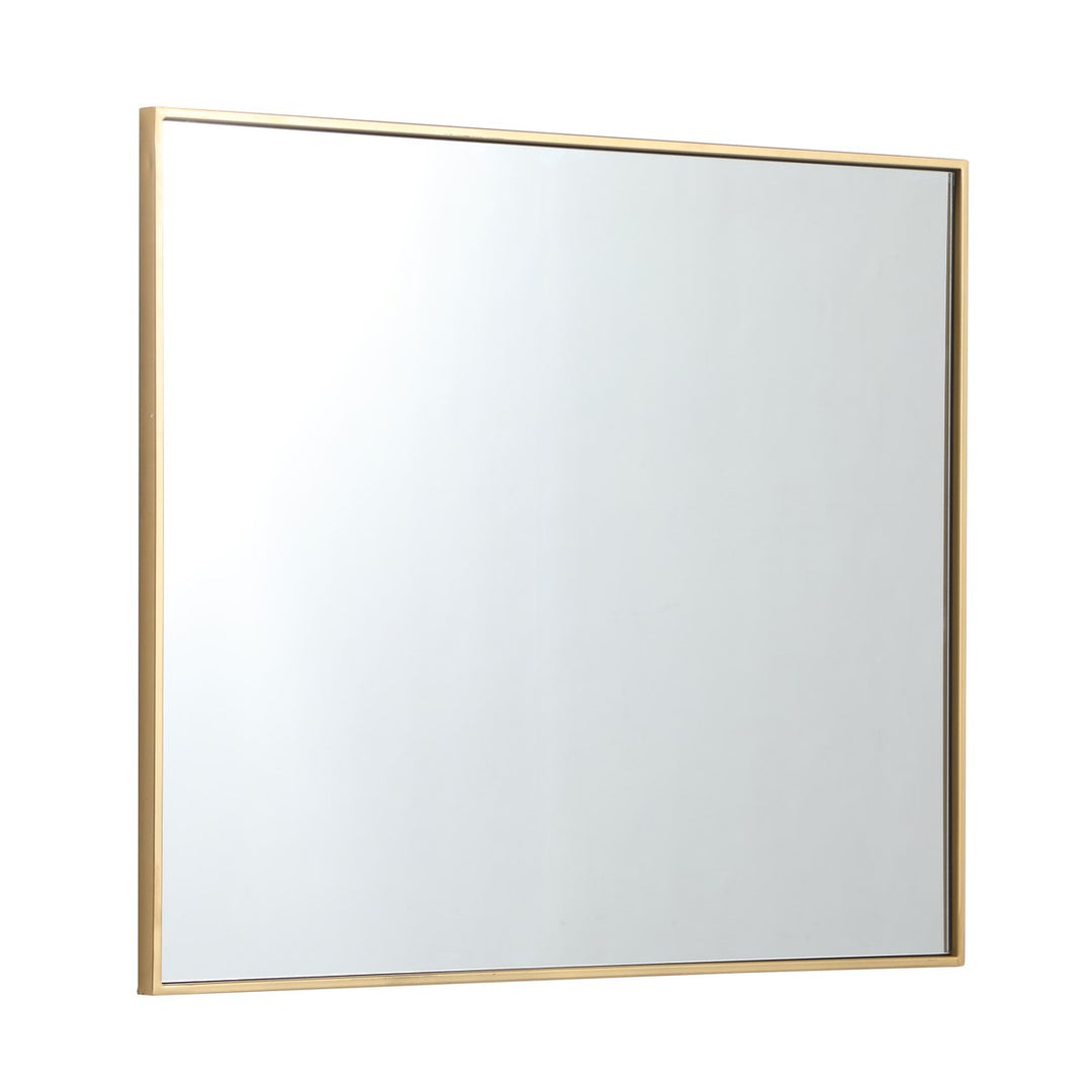 Metal Frame Rectangle Mirror 30 Inch In Brass