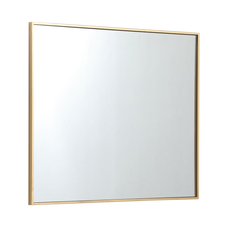 Metal Frame Rectangle Mirror 30 Inch In Brass