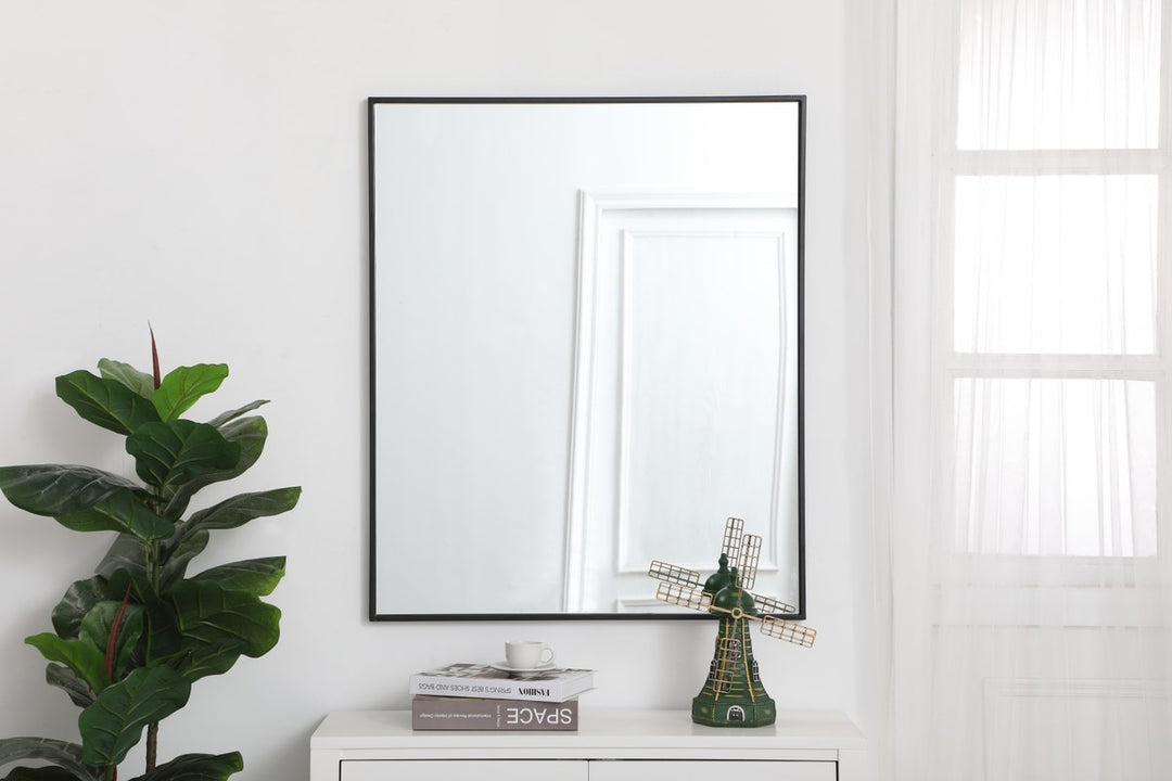 Metal Frame Rectangle Mirror 30 Inch In Black