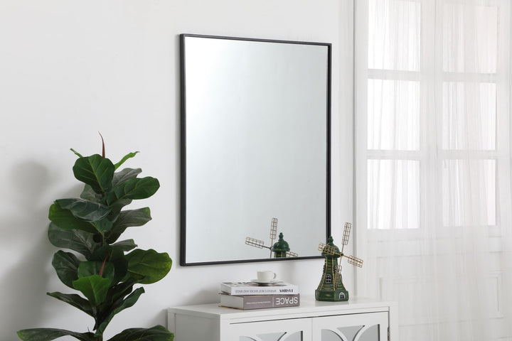 Metal Frame Rectangle Mirror 30 Inch In Black