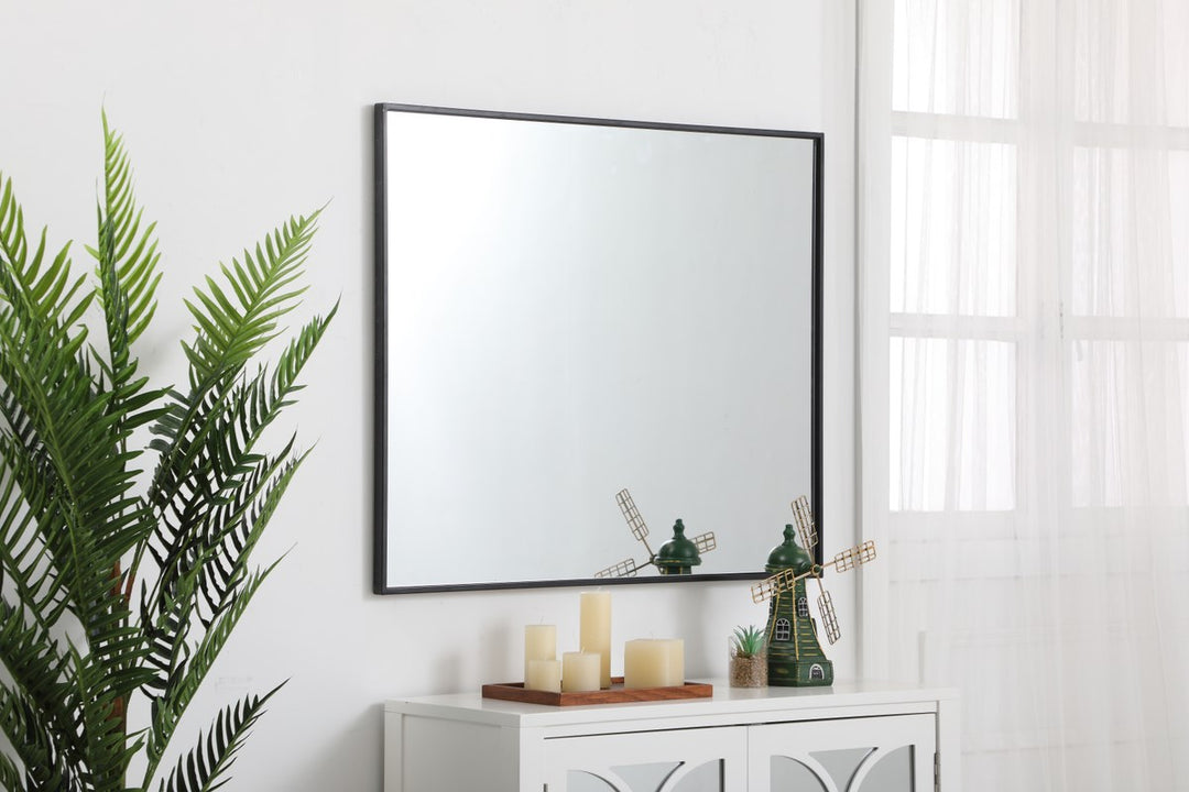 Metal Frame Rectangle Mirror 30 Inch In Black