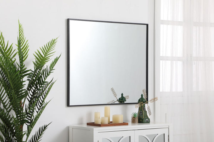 Metal Frame Rectangle Mirror 30 Inch In Black