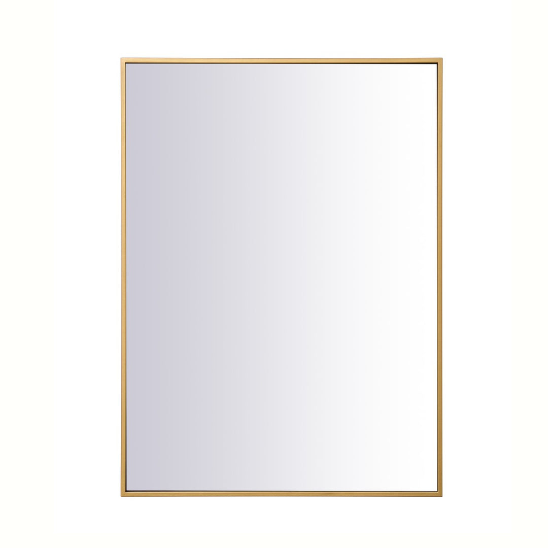 Metal Frame Rectangle Mirror 27 Inch In Brass by Elegant Decor