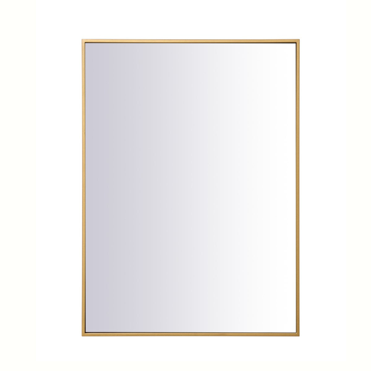 Metal Frame Rectangle Mirror 27 Inch In Brass by Elegant Decor