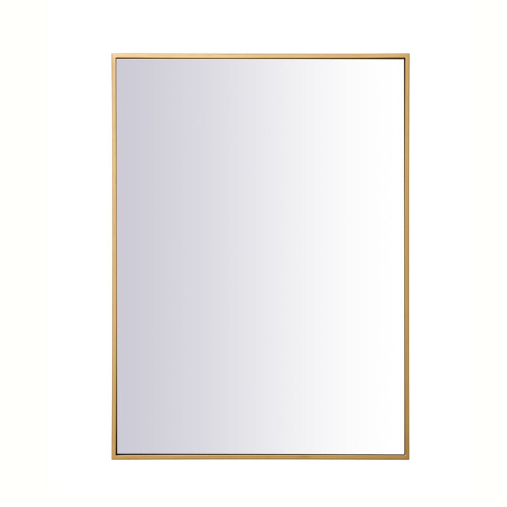 Metal Frame Rectangle Mirror 27 Inch In Brass by Elegant Decor