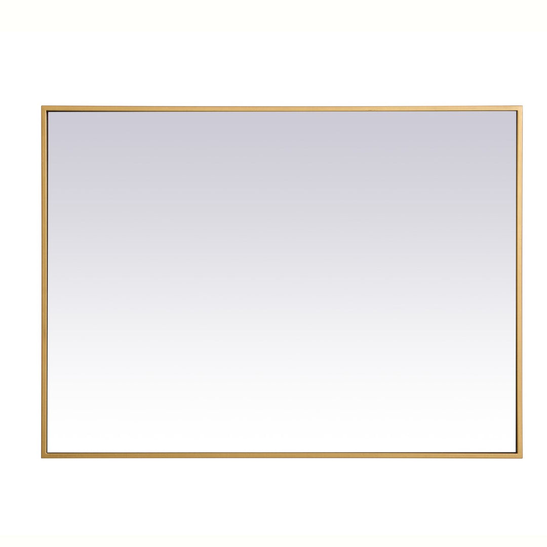 Metal Frame Rectangle Mirror 27 Inch In Brass