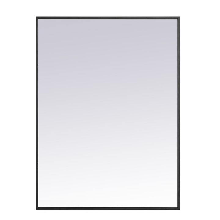Metal Frame Rectangle Mirror 27 Inch In Black by Elegant Decor