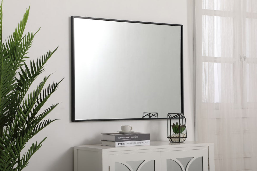 Metal Frame Rectangle Mirror 27 Inch In Black