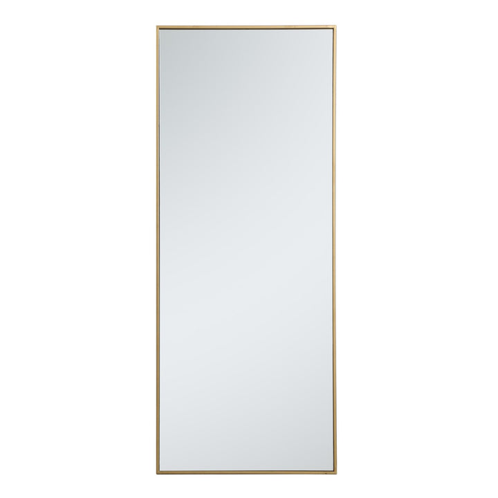 Metal Frame Rectangle Mirror 24 Inch In Brass by Elegant Decor