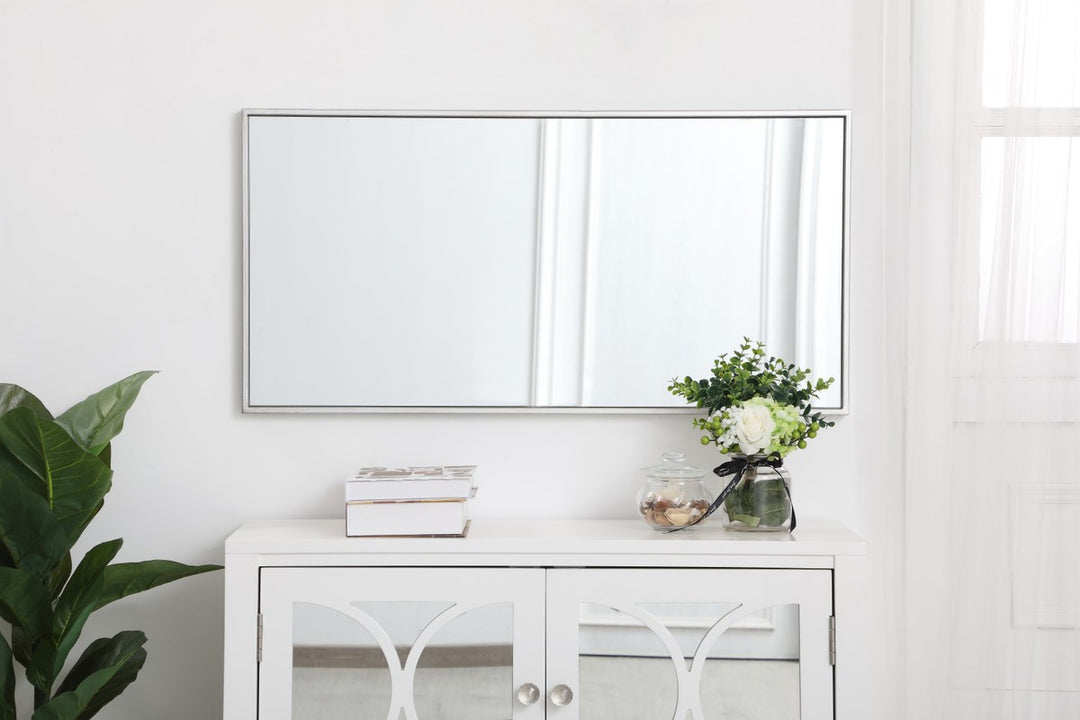Metal Frame Rectangle Mirror 18 Inch In Silver
