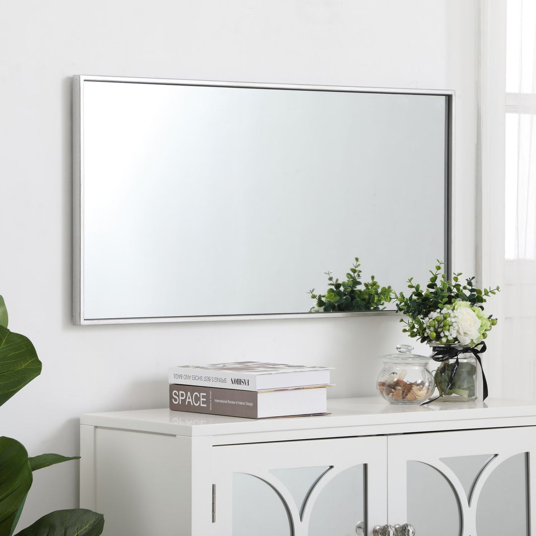 Metal Frame Rectangle Mirror 18 Inch In Silver