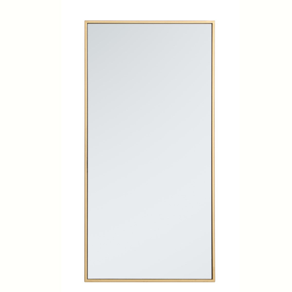 Metal Frame Rectangle Mirror 18 Inch In Brass by Elegant Decor