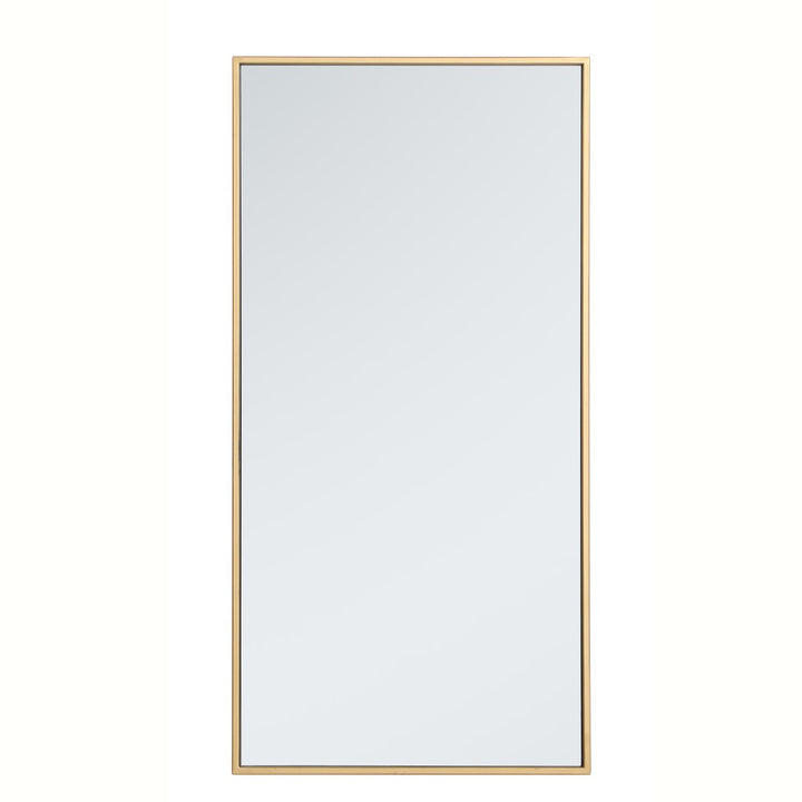 Metal Frame Rectangle Mirror 18 Inch In Brass by Elegant Decor