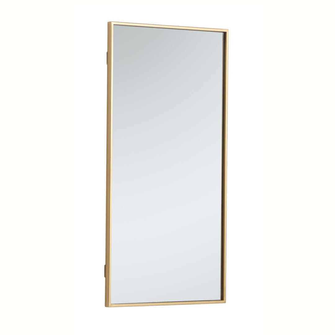 Metal Frame Rectangle Mirror 18 Inch In Brass