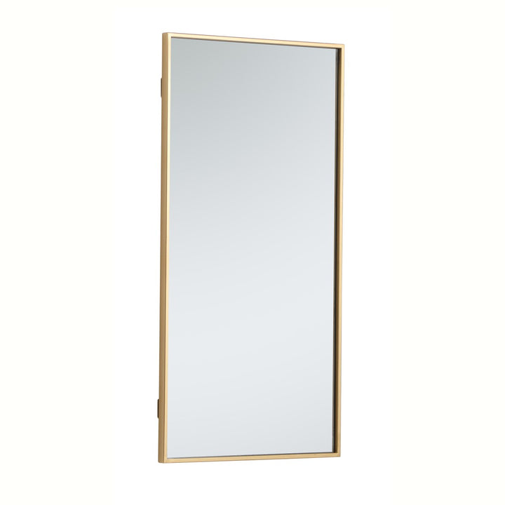 Metal Frame Rectangle Mirror 18 Inch In Brass