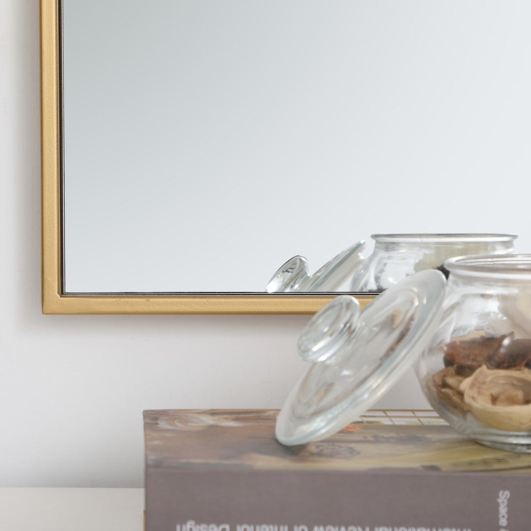 Metal Frame Rectangle Mirror 18 Inch In Brass