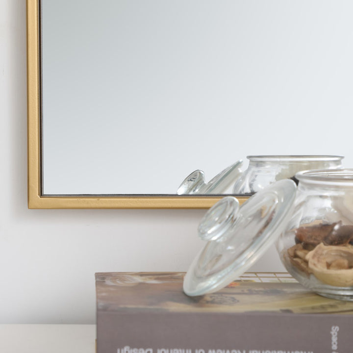 Metal Frame Rectangle Mirror 18 Inch In Brass