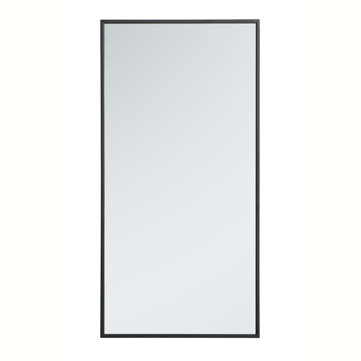 Metal Frame Rectangle Mirror 18 Inch In Black by Elegant Decor