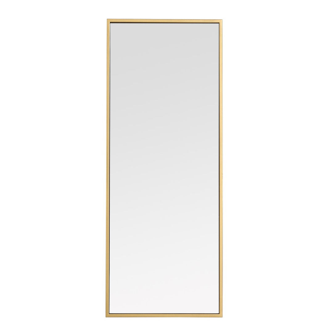 Metal Frame Rectangle Mirror 14 Inch In Brass by Elegant Decor