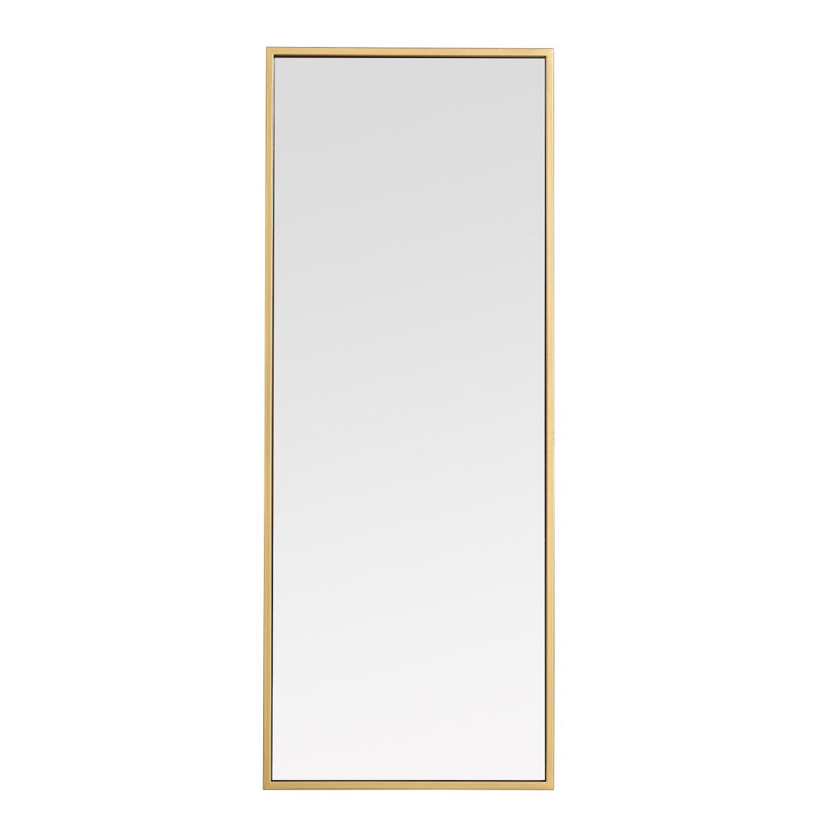 Metal Frame Rectangle Mirror 14 Inch In Brass by Elegant Decor