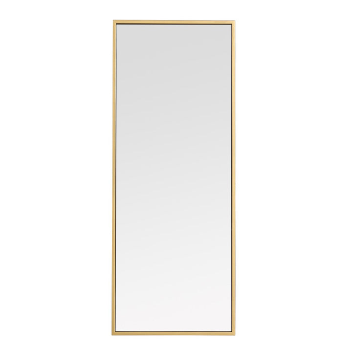 Metal Frame Rectangle Mirror 14 Inch In Brass by Elegant Decor