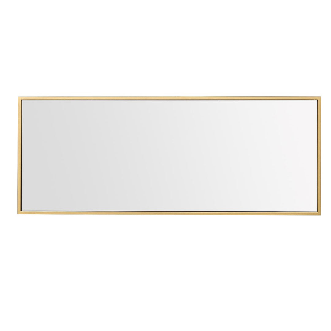 Metal Frame Rectangle Mirror 14 Inch In Brass