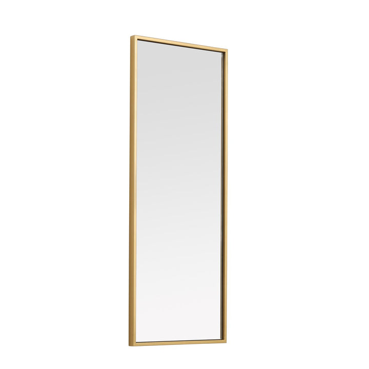 Metal Frame Rectangle Mirror 14 Inch In Brass