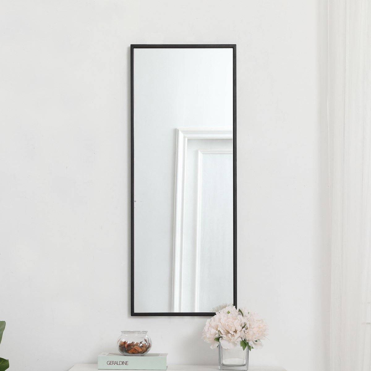 Metal Frame Rectangle Mirror 14 Inch In Black