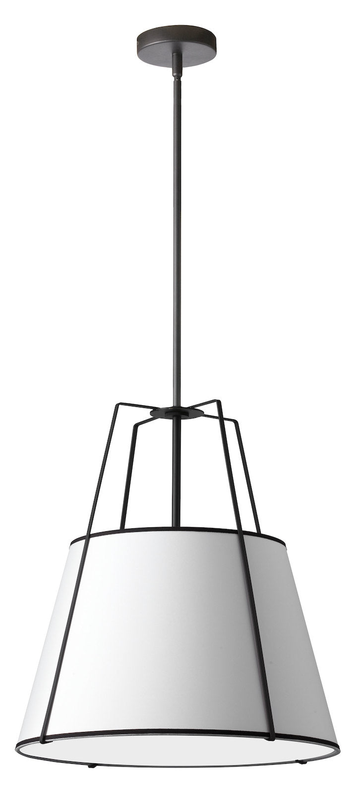 3Lt  Pendant Black White Shade W/ Diff by Dainolite