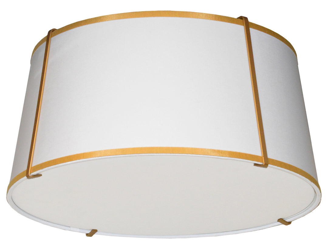 3Lt  Flushmount Gold/Wht Shade W/ 790Diff by Dainolite