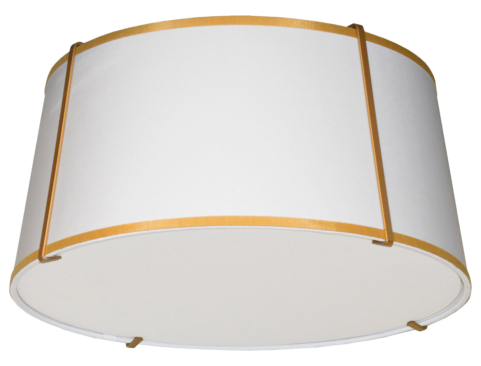 3Lt  Flushmount Gold/Wht Shade W/ 790Diff by Dainolite