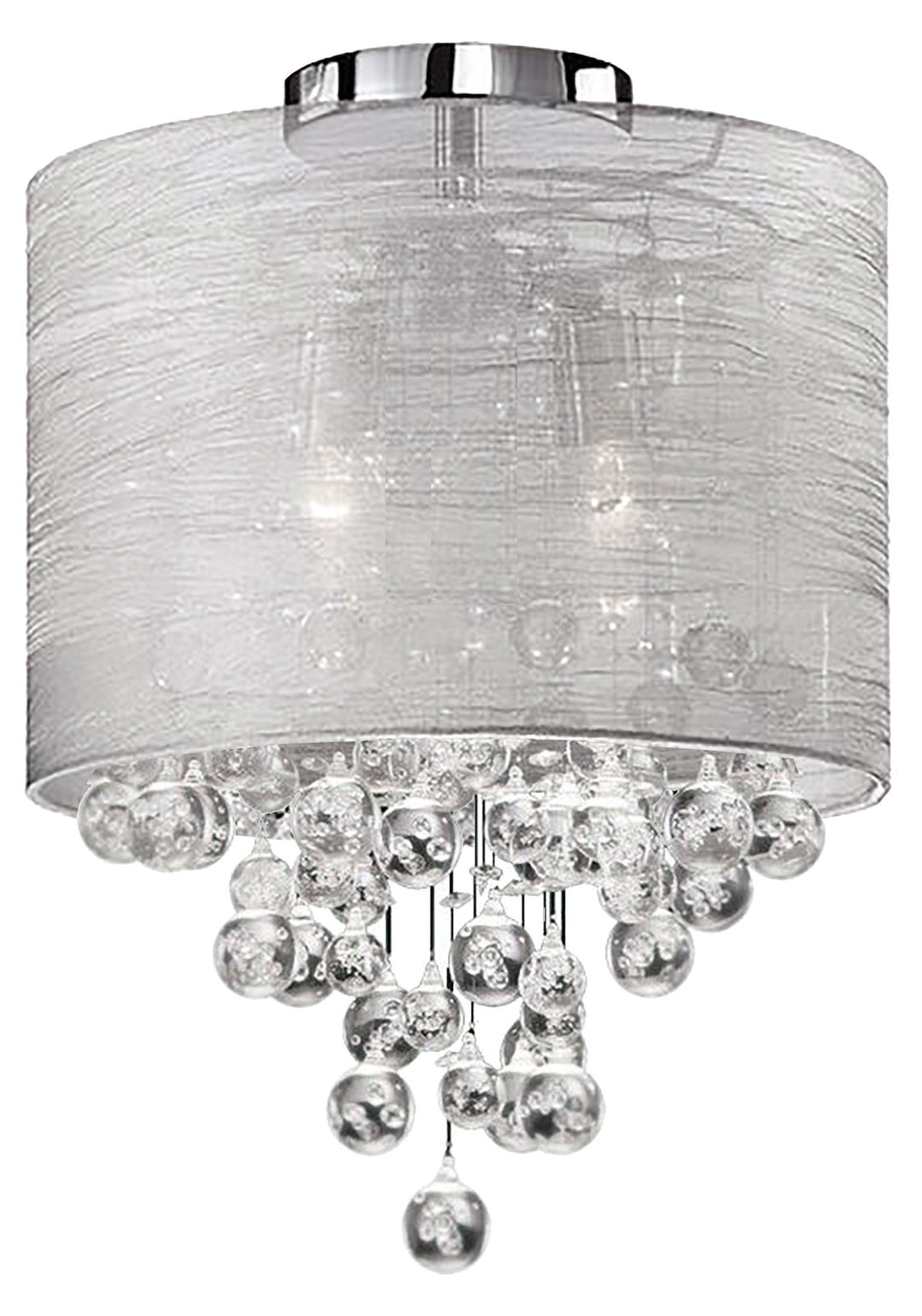 2Lt Incan Crystal Flush-Mount P Chrome Silver by Dainolite