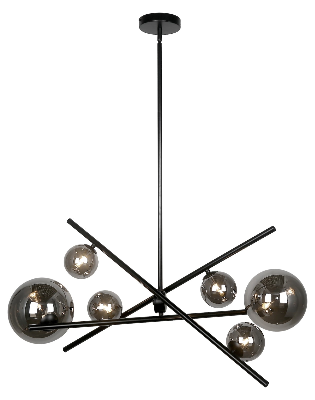 6Lt Horz Pendant Mb W/ Smoked Glass by Dainolite