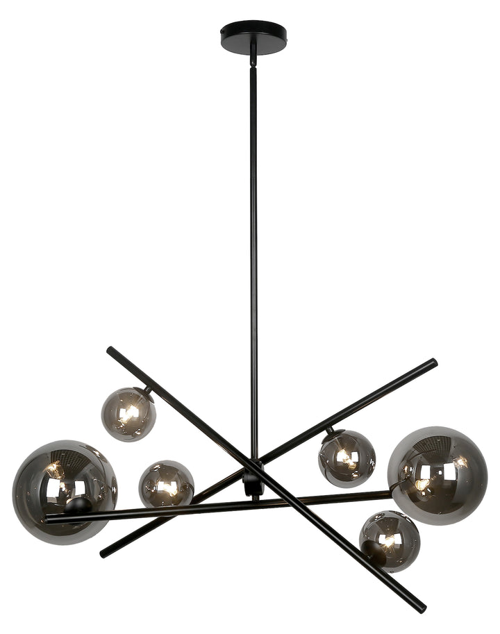 6Lt Horz Pendant Mb W/ Smoked Glass by Dainolite