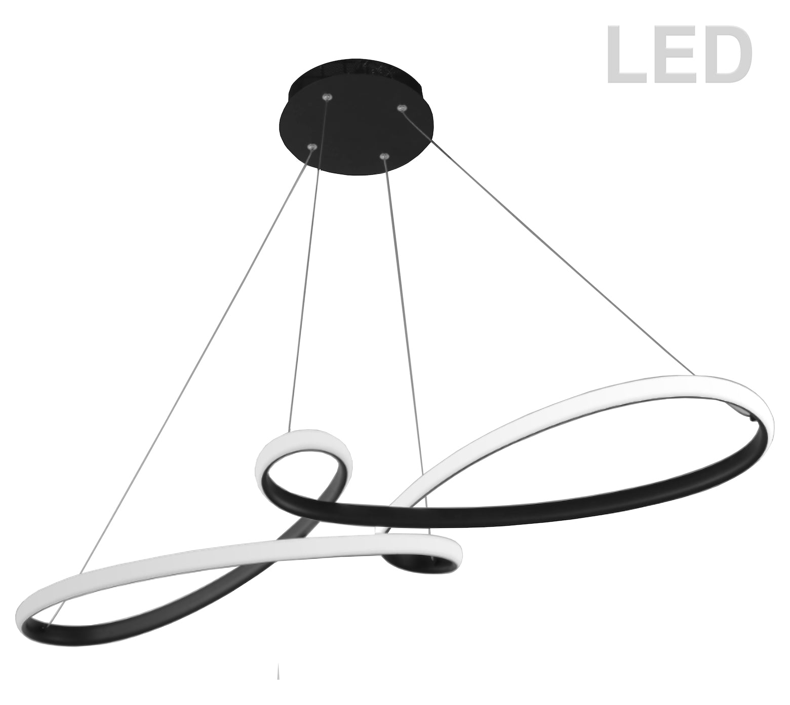 50W Horizontal Pendant Matte Black Finish by Dainolite
