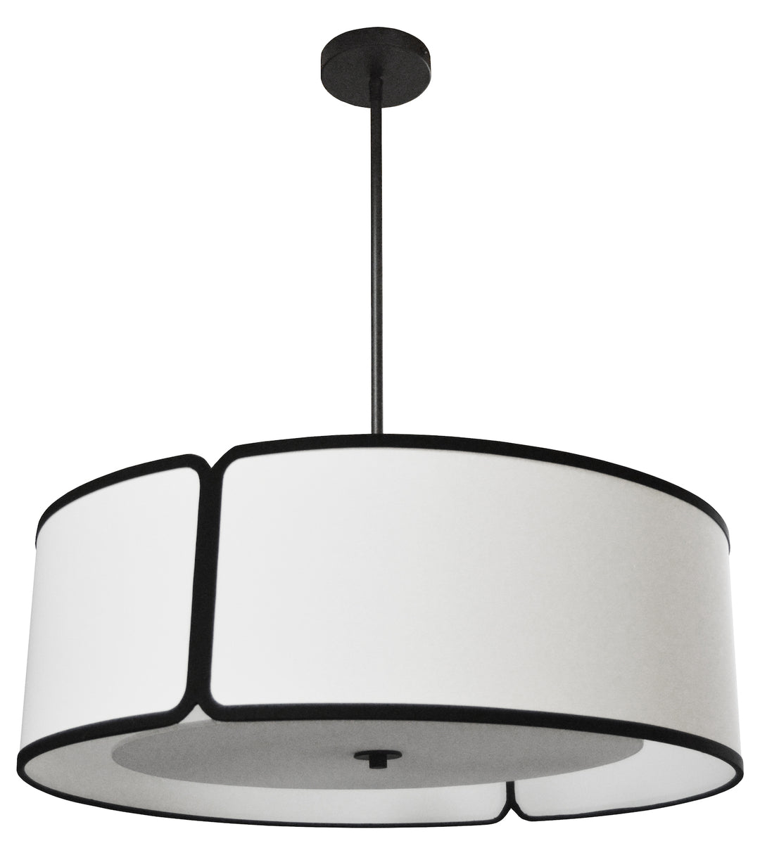 3Lt  Pendant Bk Wh Shade & Diffuser by Dainolite
